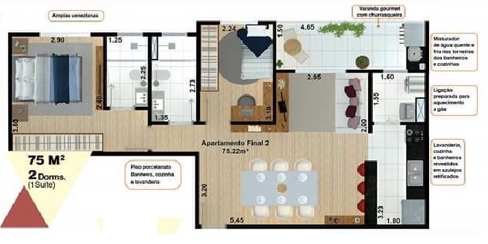 Apartamento à venda com 2 quartos, 75m² - Foto 11