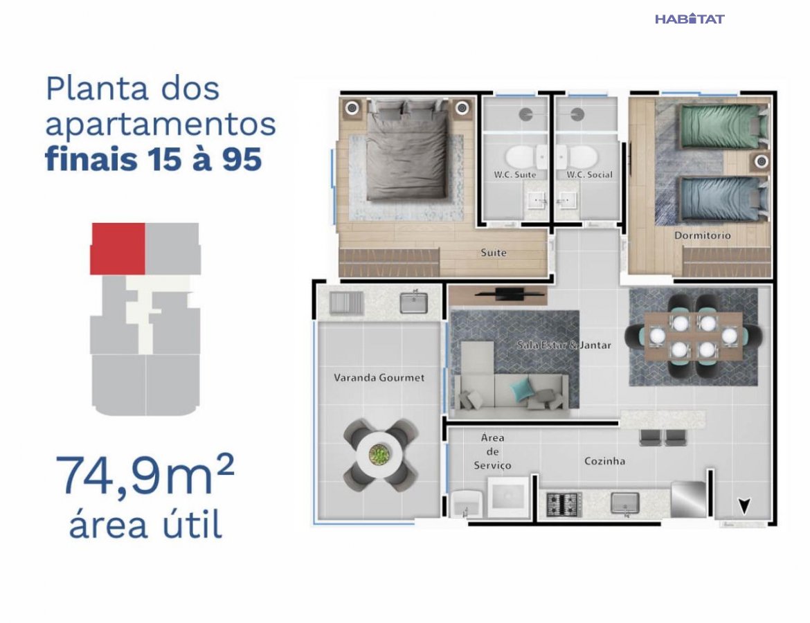 Apartamento à venda com 2 quartos, 73m² - Foto 12