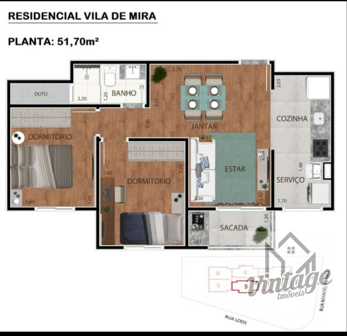 Apartamento à venda com 2 quartos, 52m² - Foto 4