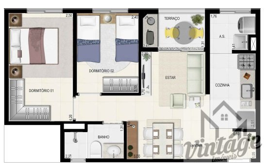 Apartamento à venda com 2 quartos, 55m² - Foto 6