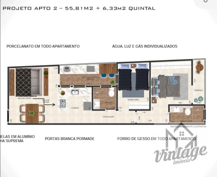 Apartamento à venda com 2 quartos, 62m² - Foto 5