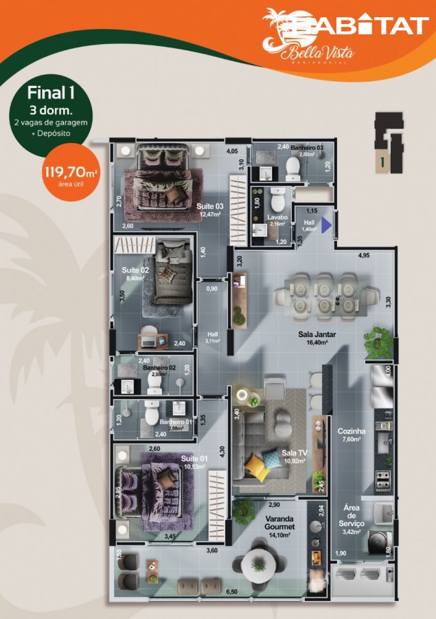 Apartamento à venda com 3 quartos, 120m² - Foto 11