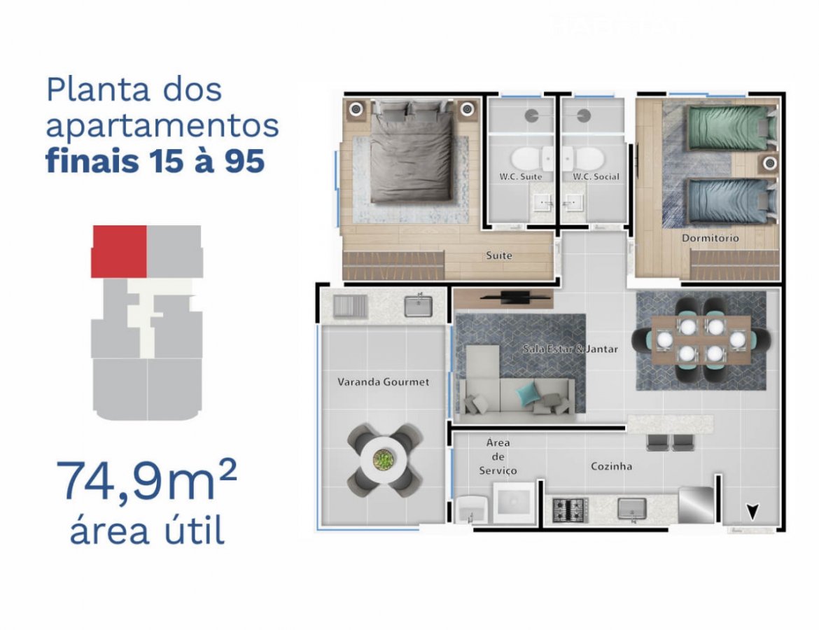 Apartamento à venda com 2 quartos, 75m² - Foto 11