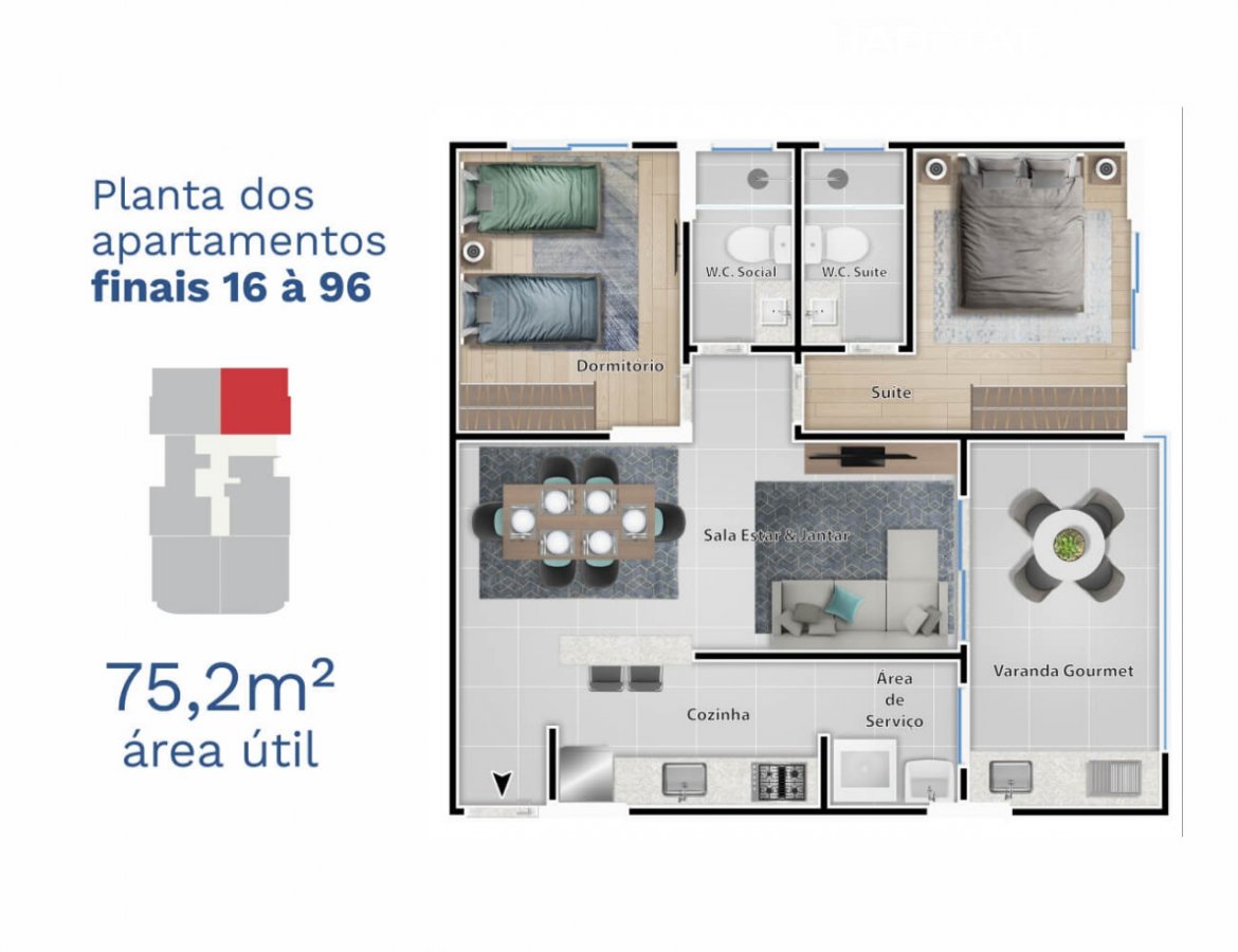 Apartamento à venda com 2 quartos, 75m² - Foto 11