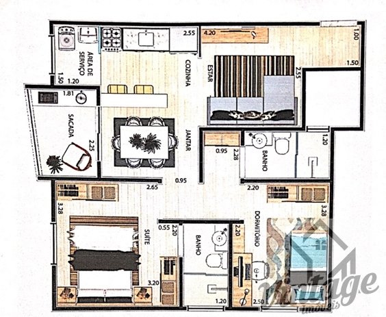 Apartamento à venda com 2 quartos, 57m² - Foto 2