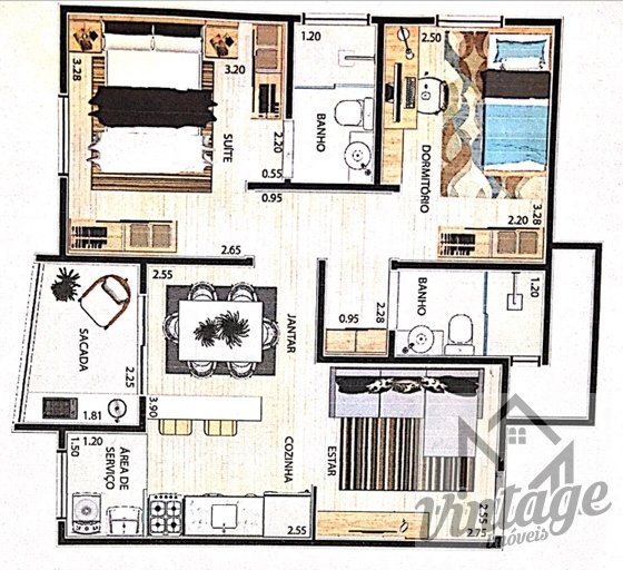 Apartamento à venda com 2 quartos, 57m² - Foto 3