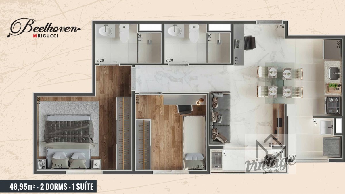 Apartamento à venda com 2 quartos, 50m² - Foto 5