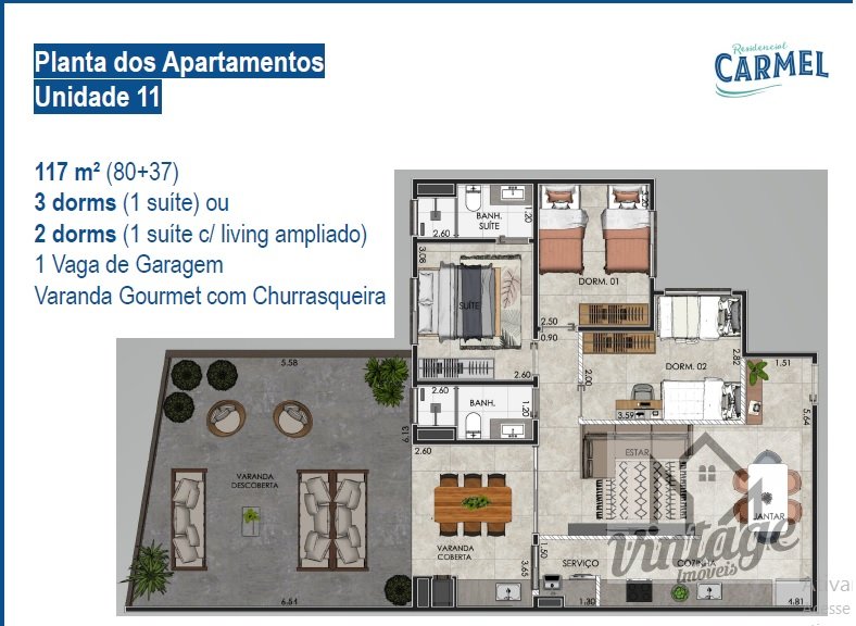 Apartamento à venda com 2 quartos, 60m² - Foto 3