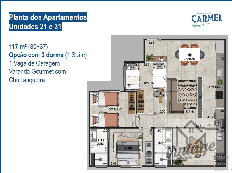 Apartamento à venda com 2 quartos, 60m² - Foto 4