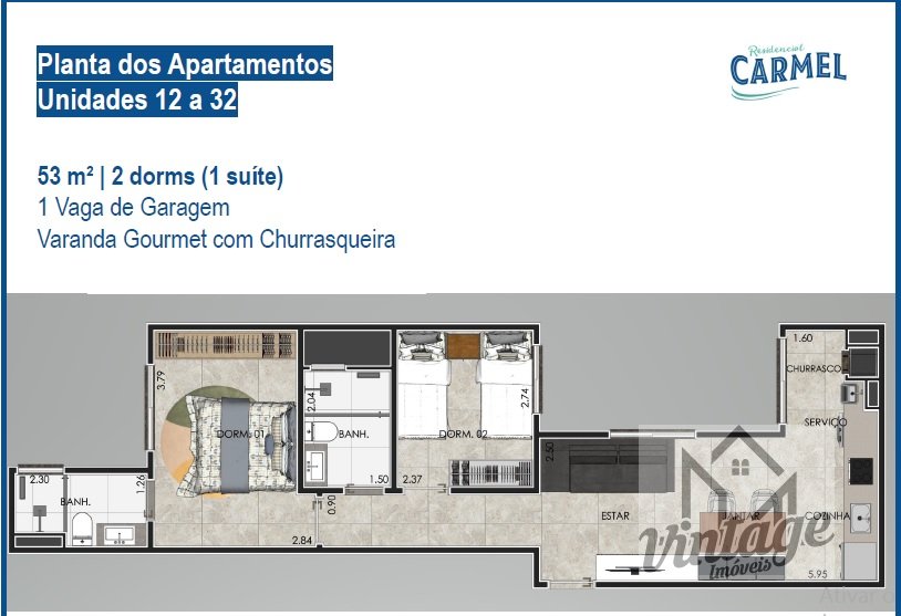 Apartamento à venda com 2 quartos, 60m² - Foto 5